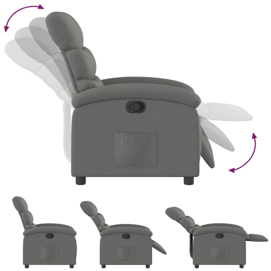 Relaxfauteuil donkergrijze stof