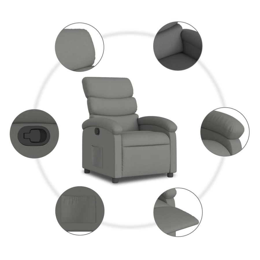 Relaxfauteuil donkergrijze stof