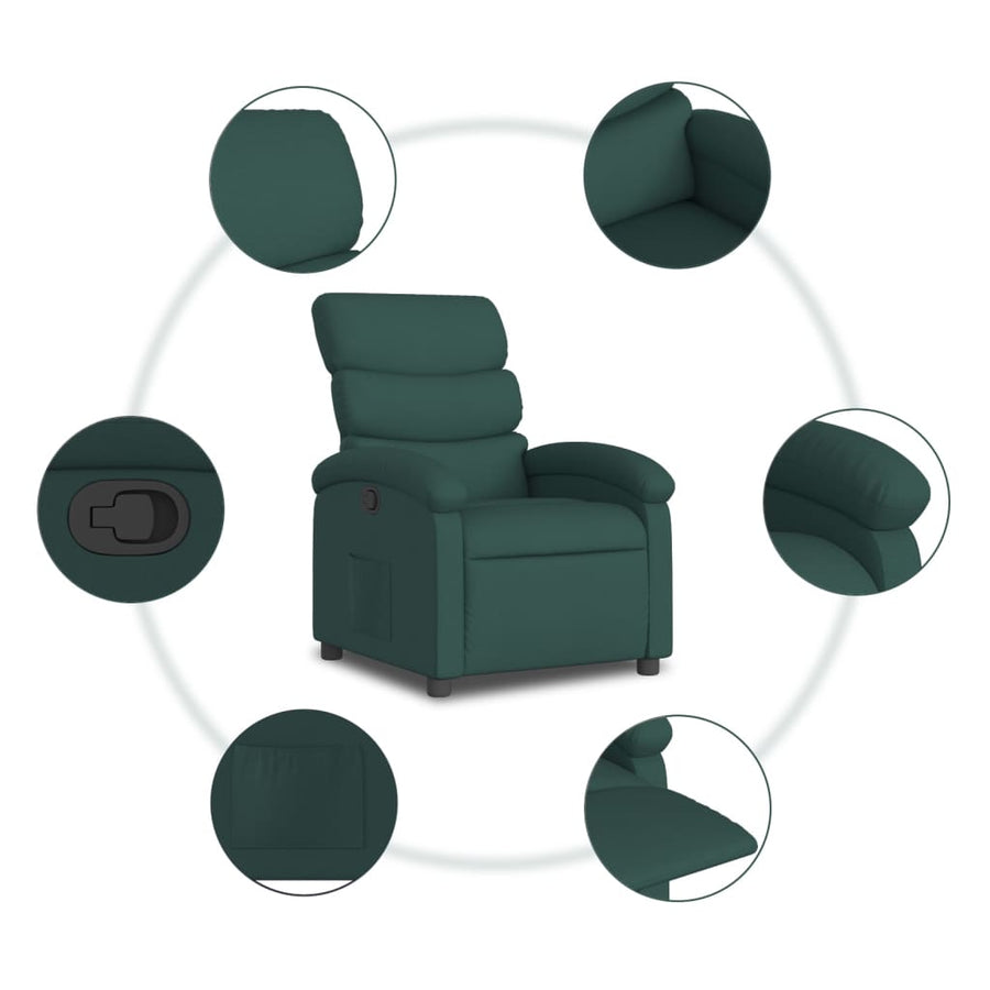 Relaxfauteuil donkergroene stof