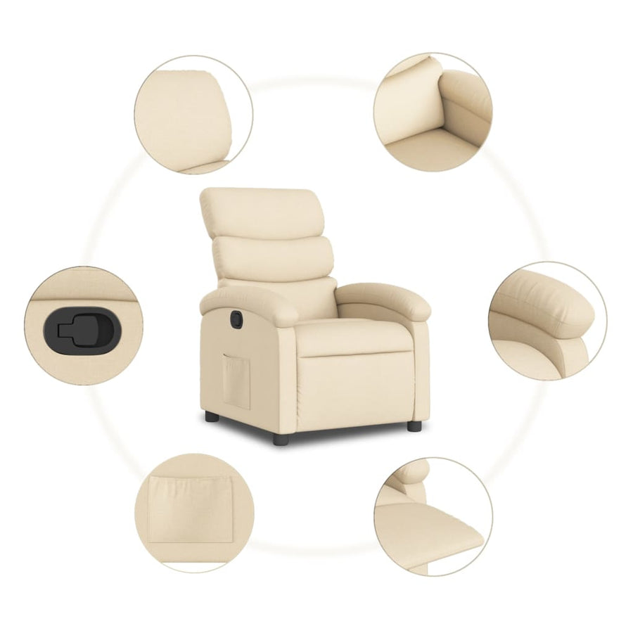 Relaxfauteuil crème stof