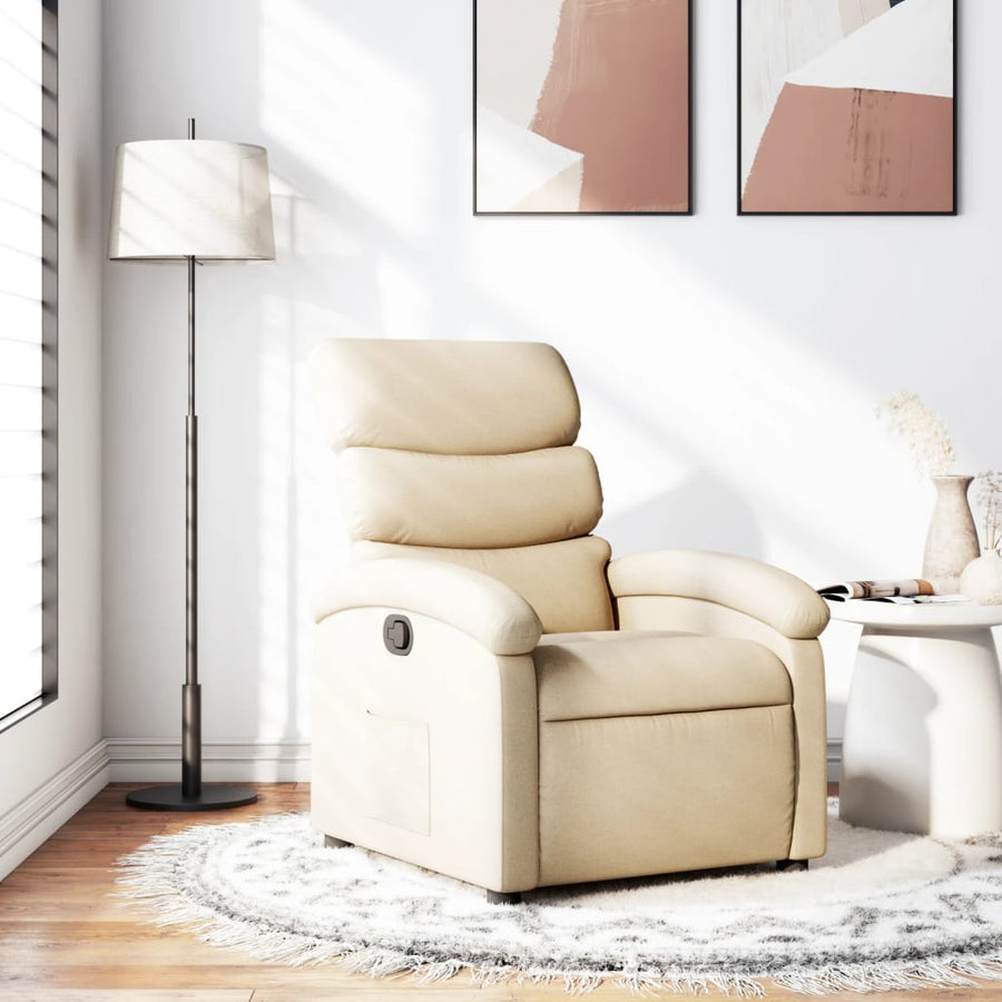 Relaxfauteuil crème stof
