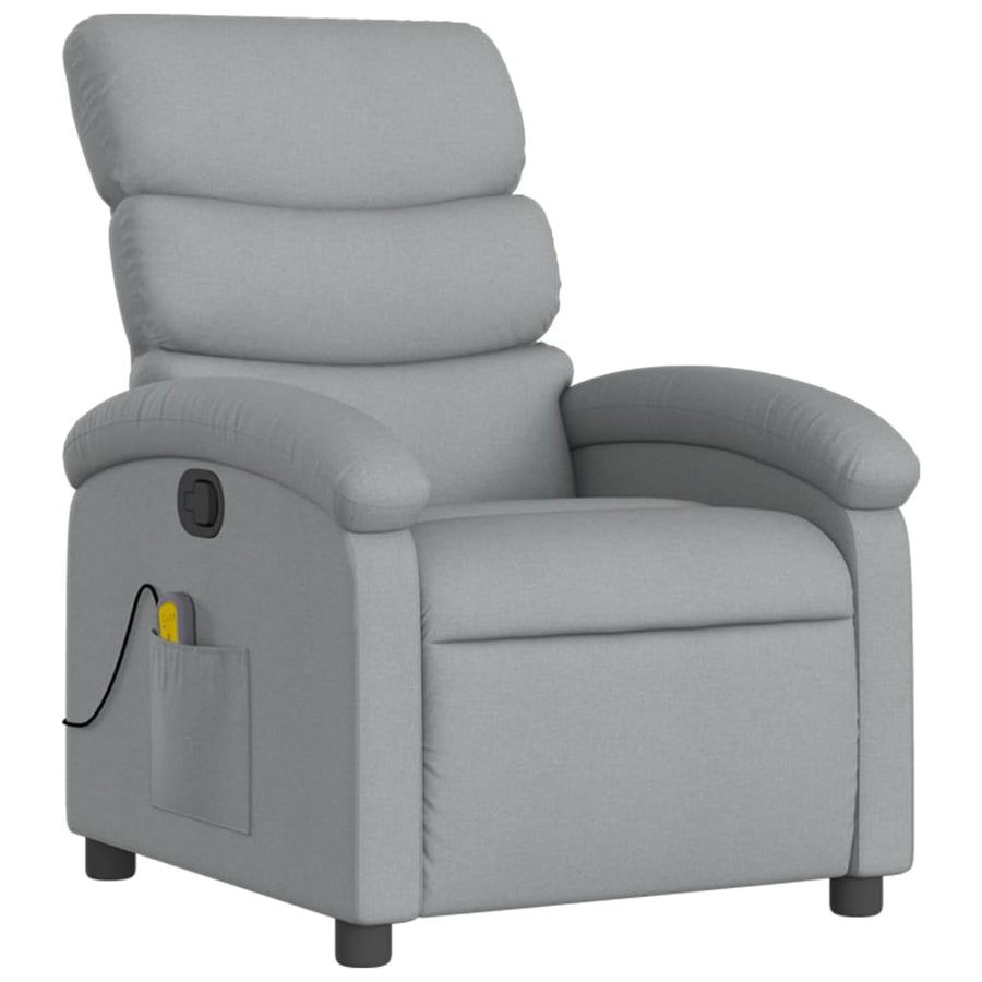 Massagestoel met lichtgrijze stof