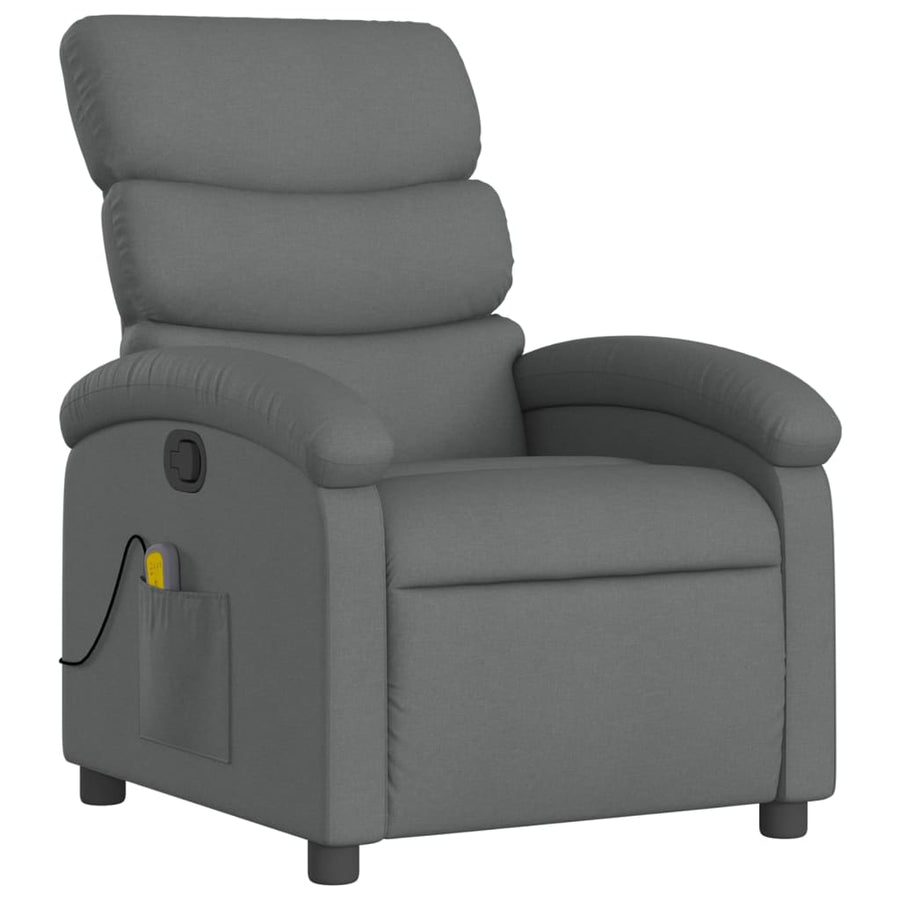 Massagestoel in donkergrijze stof