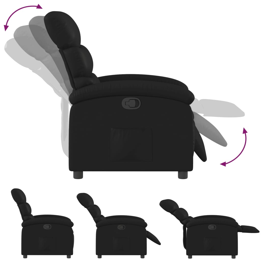 Relaxfauteuil zwart kunstleer