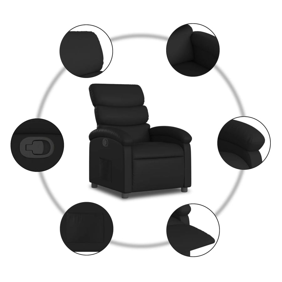 Relaxfauteuil zwart kunstleer