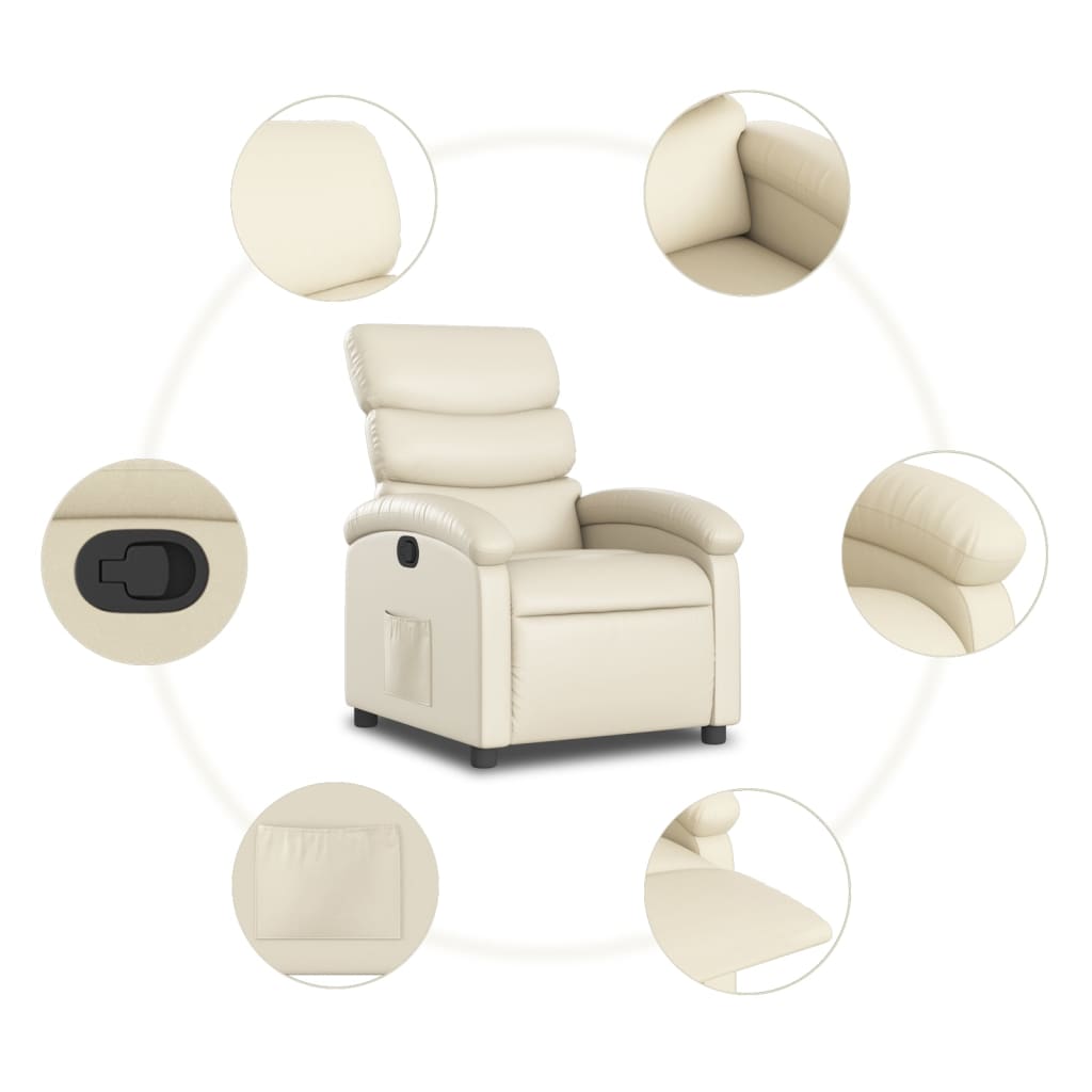 Relaxfauteuil Crème Kunstleer