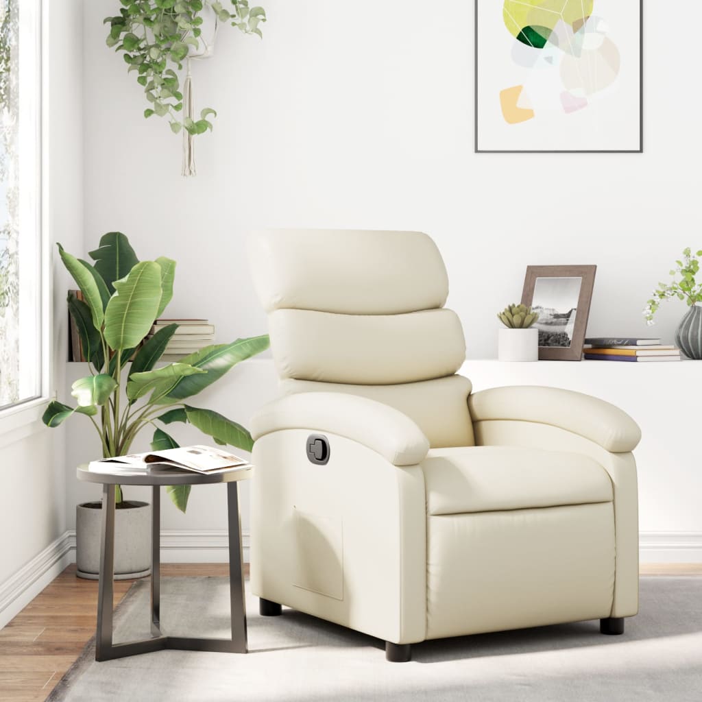 Relaxfauteuil Crème Kunstleer
