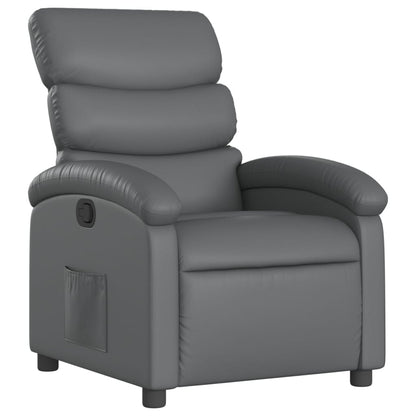 Relaxfauteuil grijs kunstleer