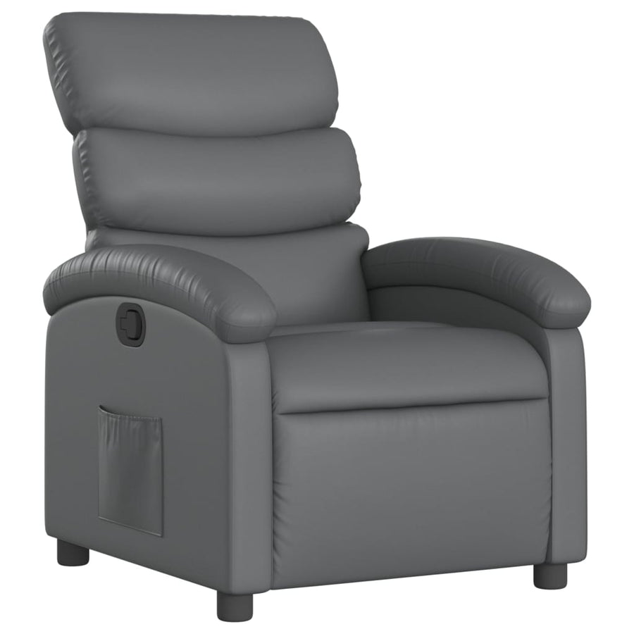 Relaxfauteuil grijs kunstleer