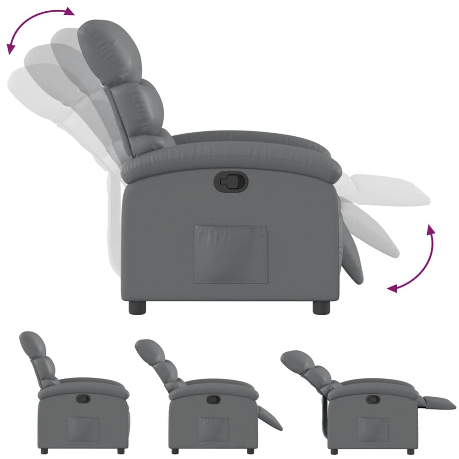 Relaxfauteuil grijs kunstleer