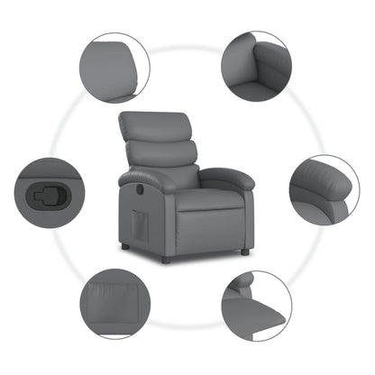 Relaxfauteuil grijs kunstleer