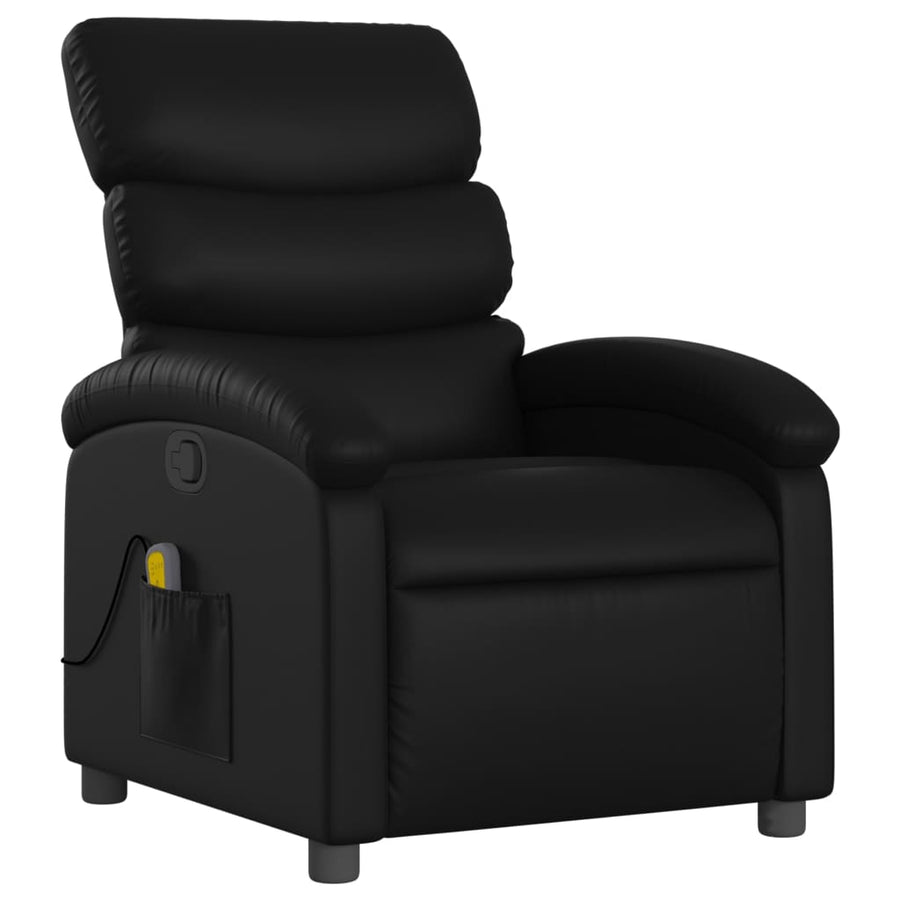 Massagestoel van zwart kunstleer