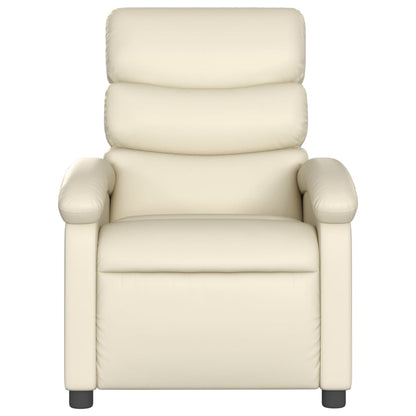 Massagestoel van kunstleer in crèmekleur