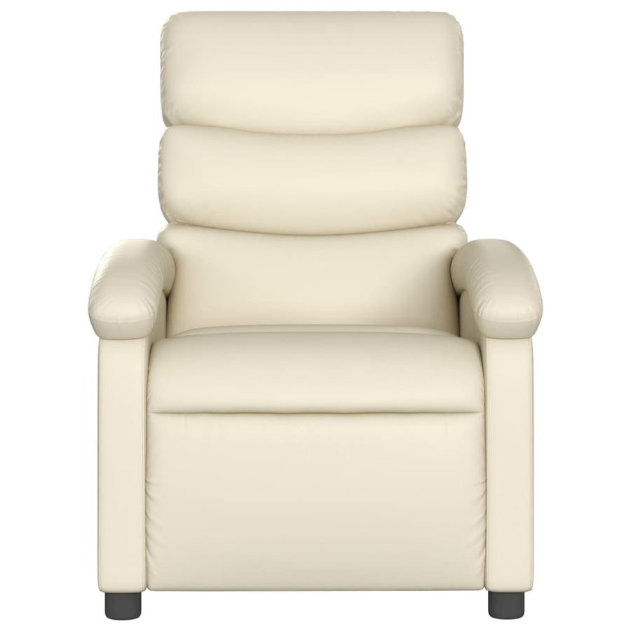 Massagestoel van kunstleer in crèmekleur