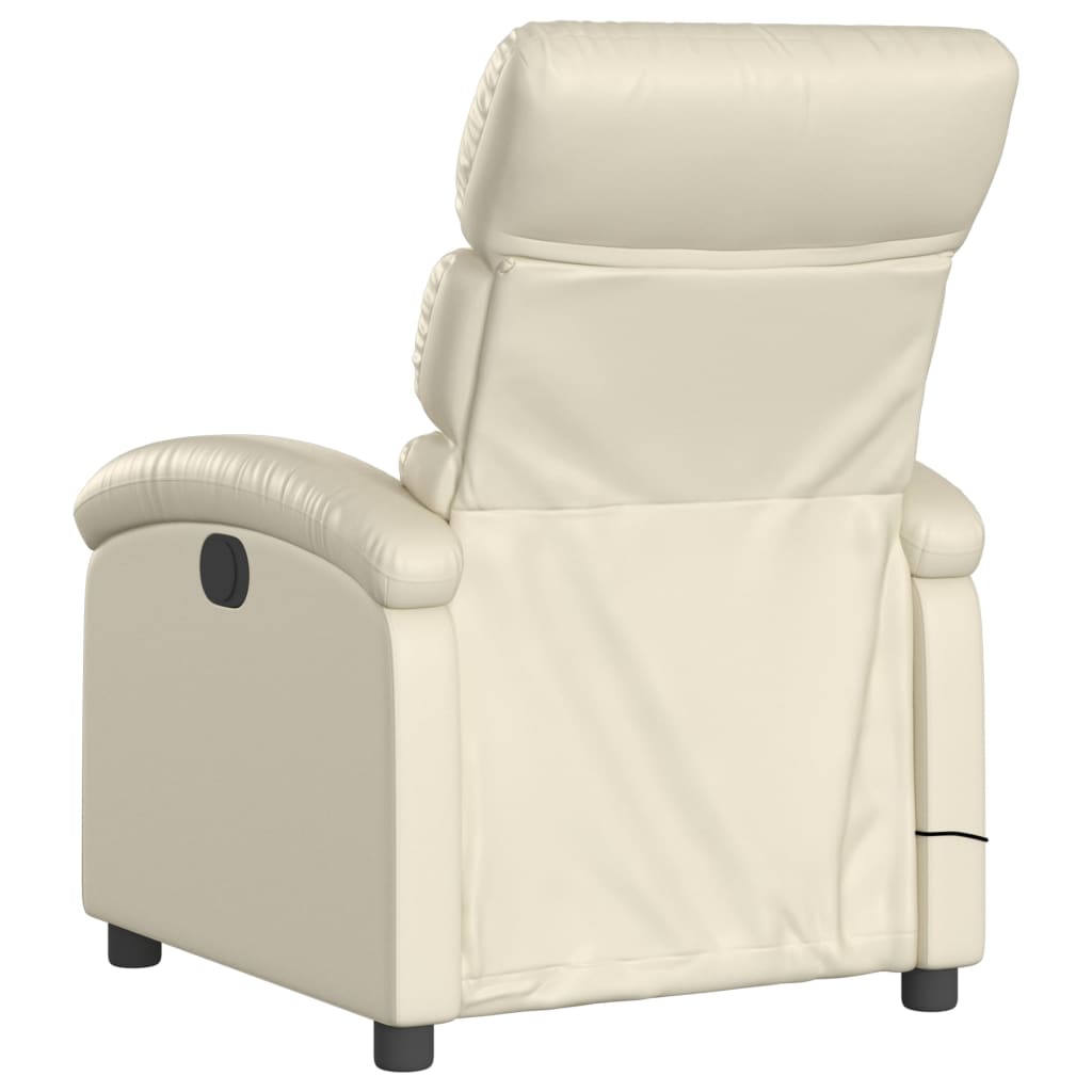 Massagestoel van kunstleer in crèmekleur