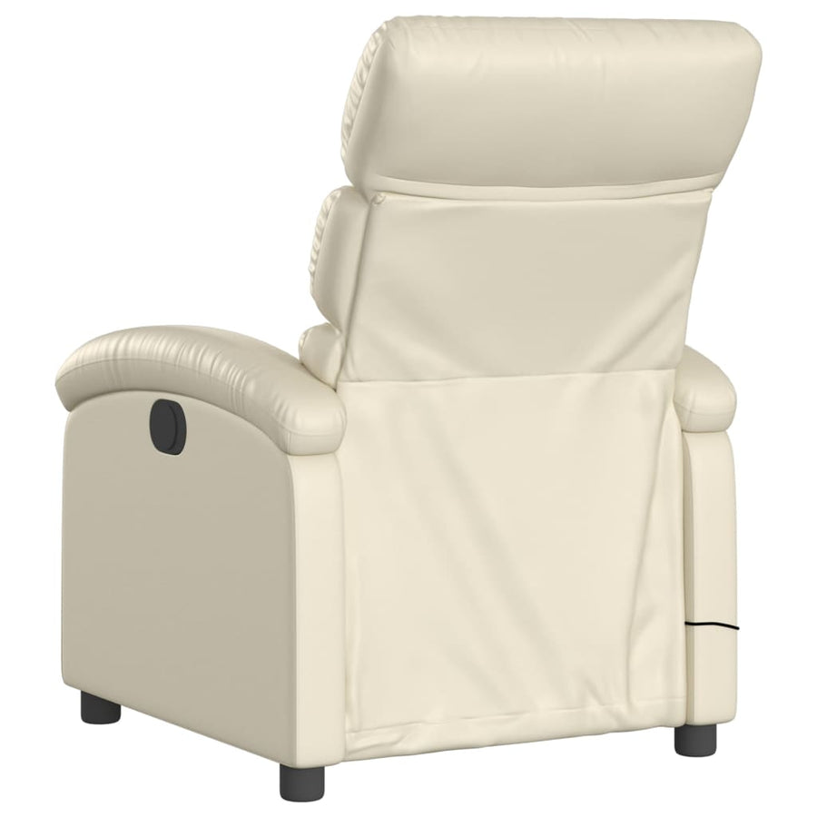 Massagestoel van kunstleer in crèmekleur