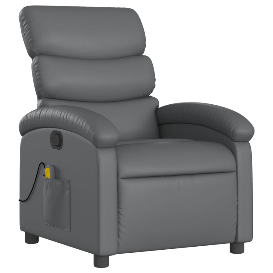 Massagestoel van grijs kunstleer