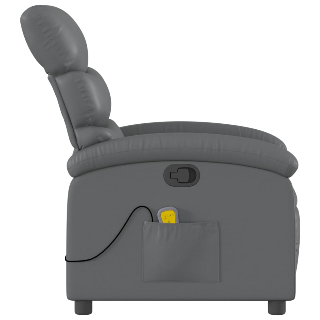 Massagestoel van grijs kunstleer