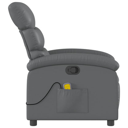 Massagestoel van grijs kunstleer