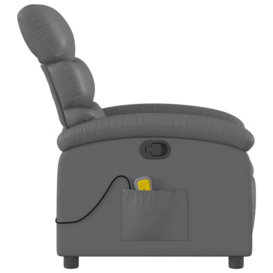 Massagestoel van grijs kunstleer