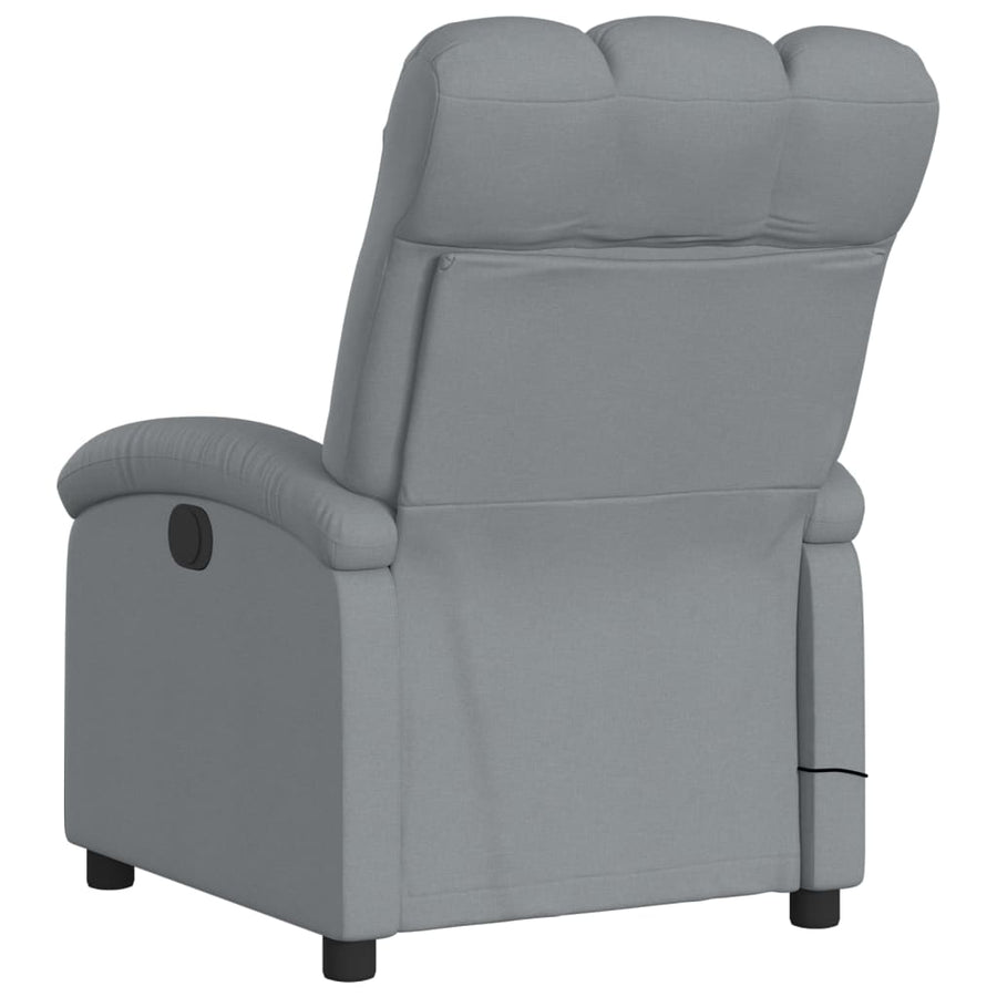 Massagestoel met lichtgrijze stof