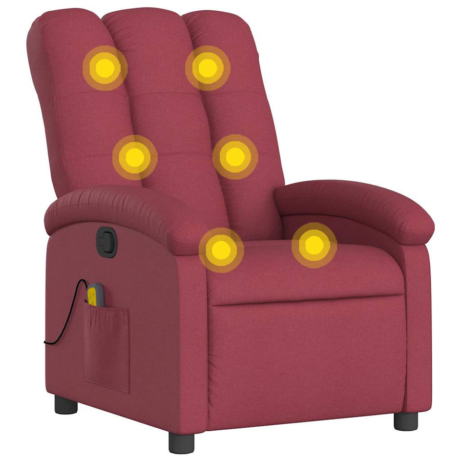 Massagestoel in wijnrode stof