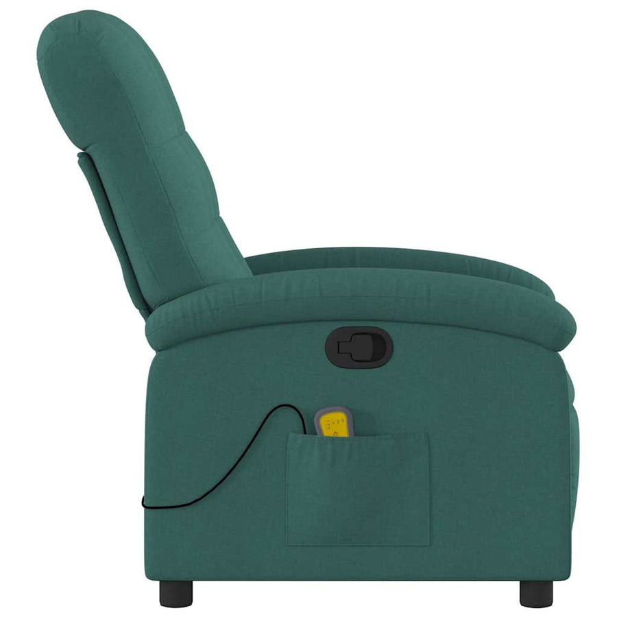 Massagestoel met donkergroene stof