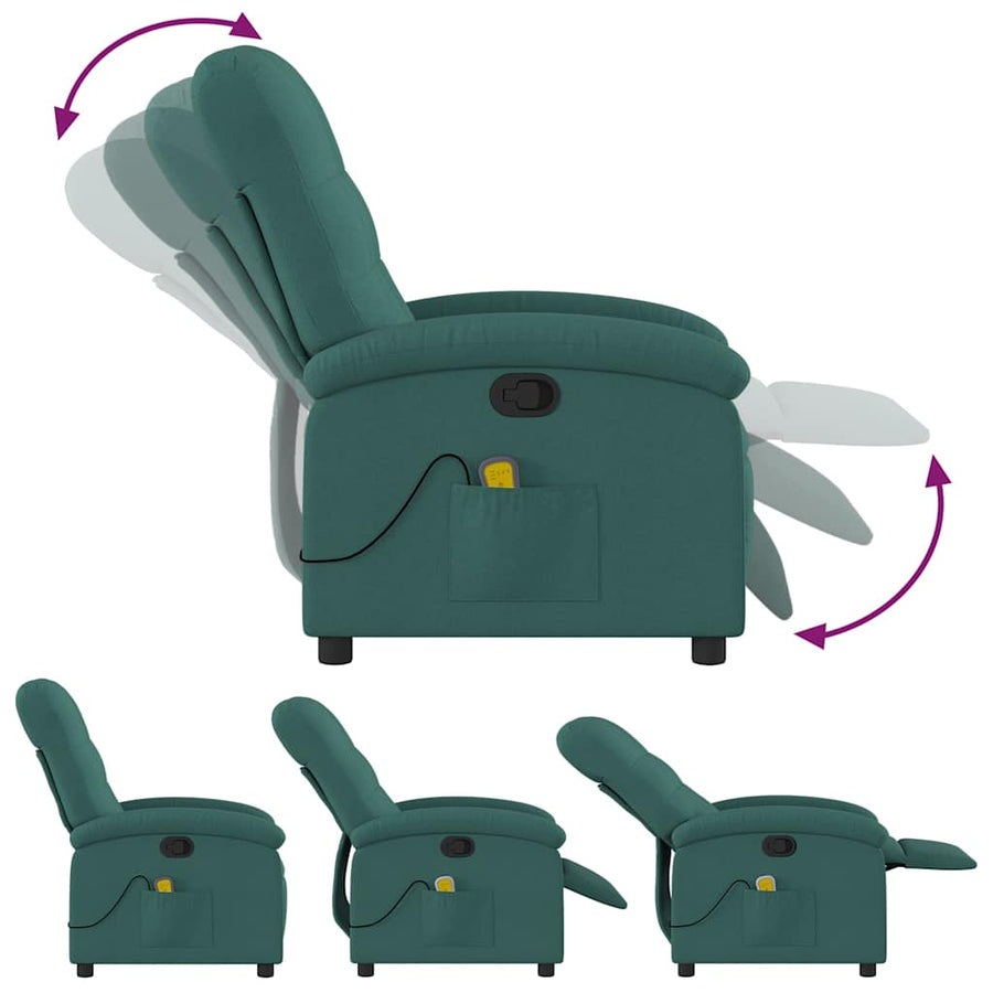 Massagestoel met donkergroene stof