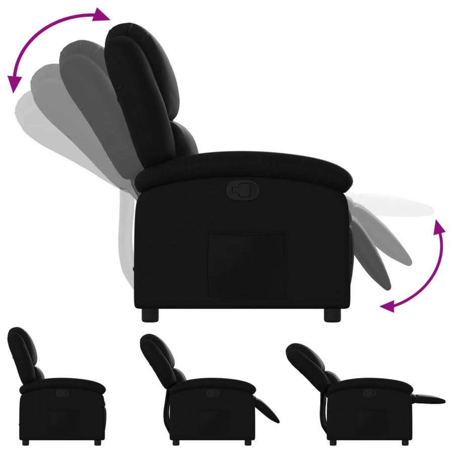 Relaxfauteuil zwart kunstleer