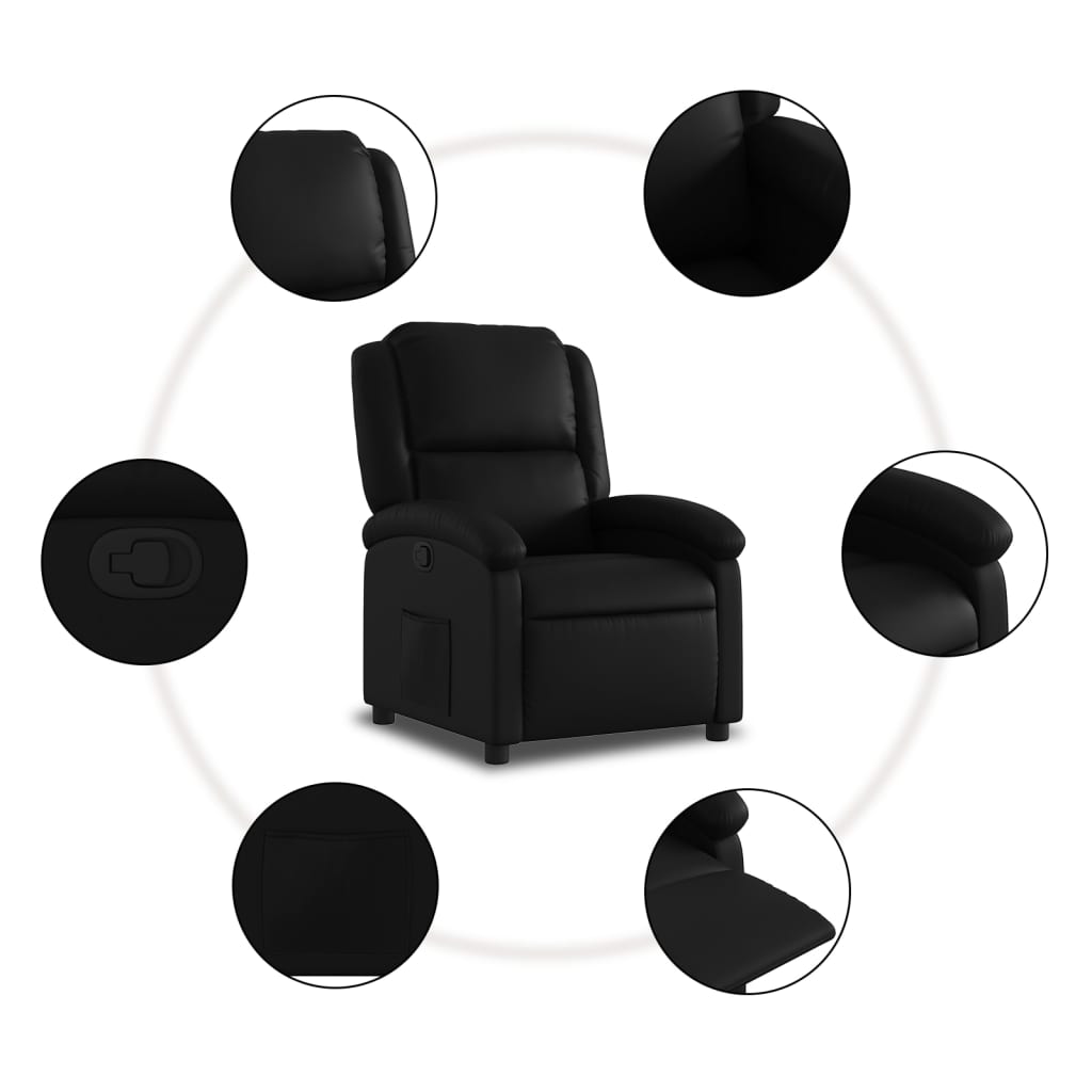 Relaxfauteuil zwart kunstleer
