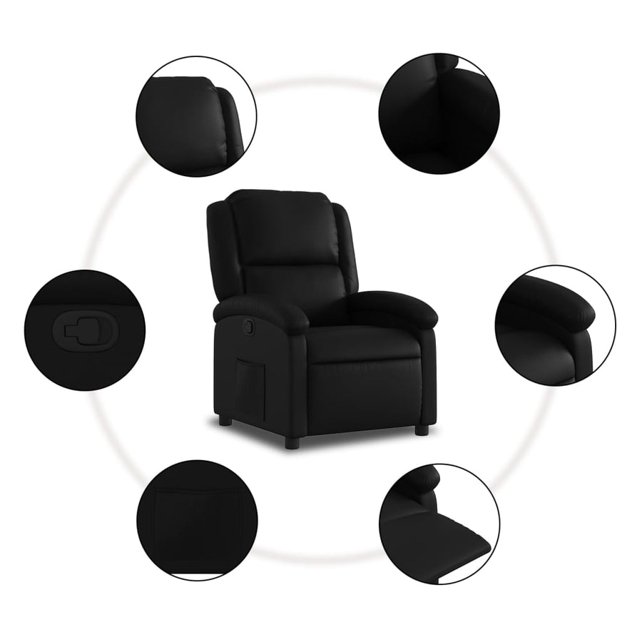 Relaxfauteuil zwart kunstleer