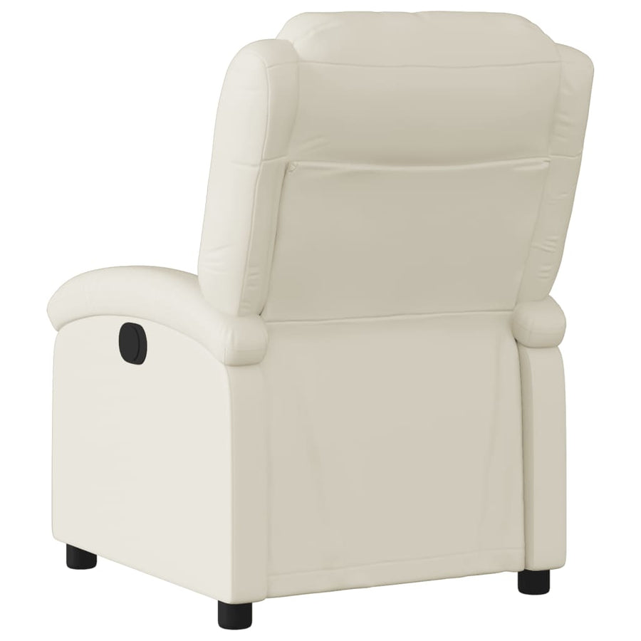 Relaxfauteuil crèmekleurig kunstleer