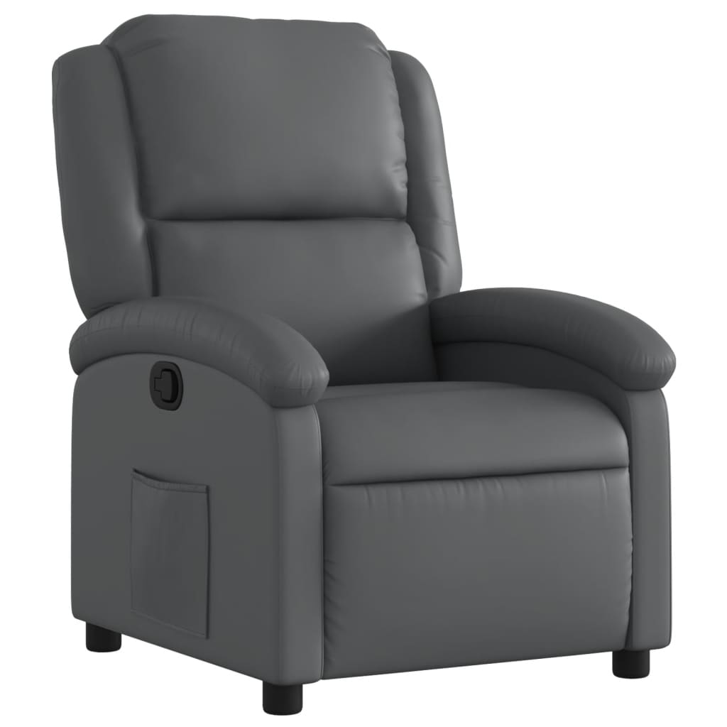 Relaxfauteuil grijs kunstleer