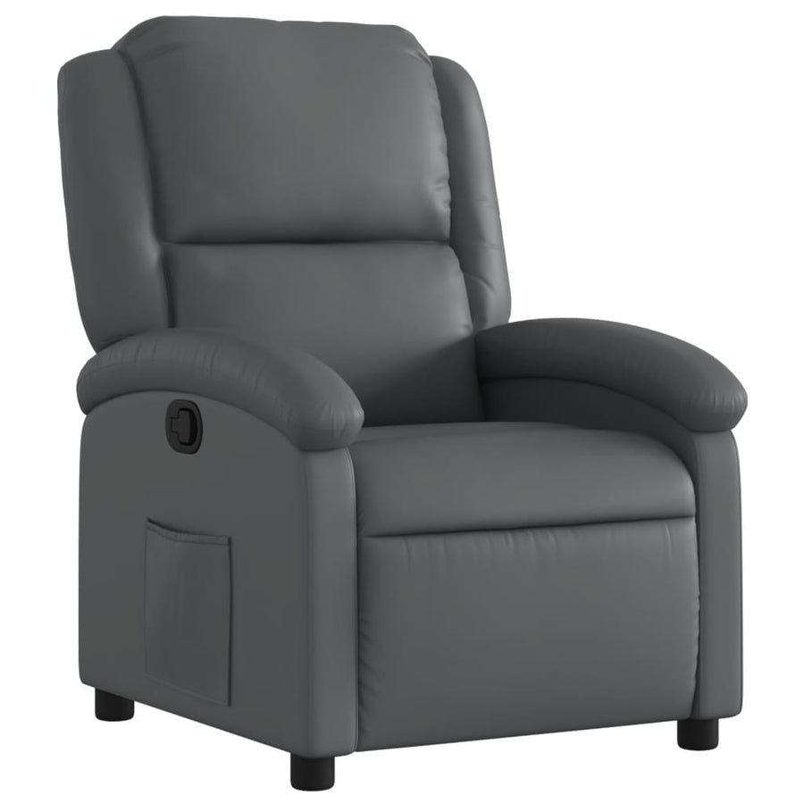 Relaxfauteuil grijs kunstleer