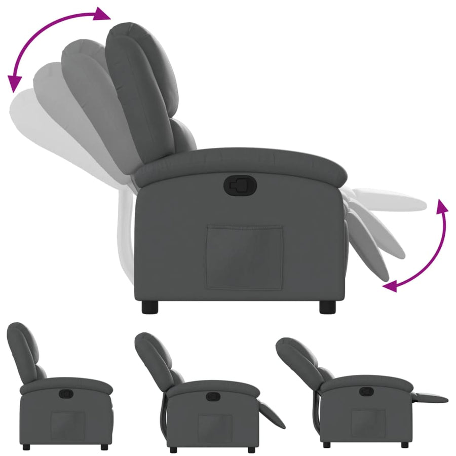 Relaxfauteuil grijs kunstleer