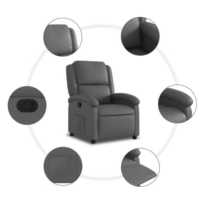 Relaxfauteuil grijs kunstleer