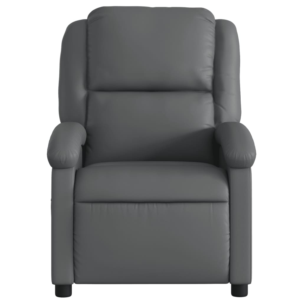 Relaxfauteuil grijs kunstleer