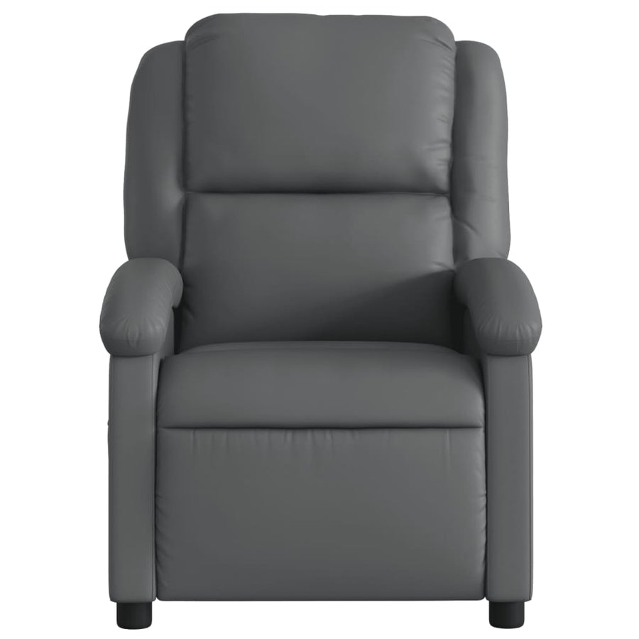 Relaxfauteuil grijs kunstleer