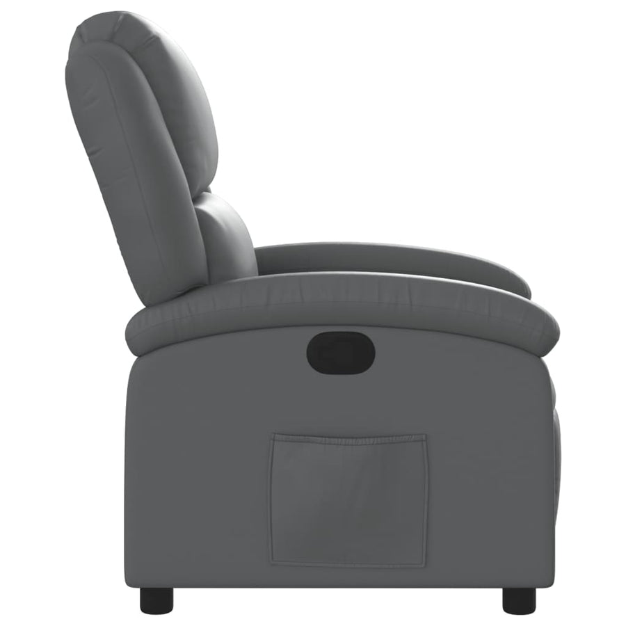 Relaxfauteuil grijs kunstleer