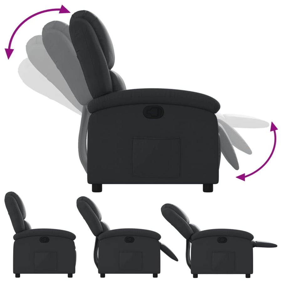 Relaxfauteuil Zwart Echt Leer