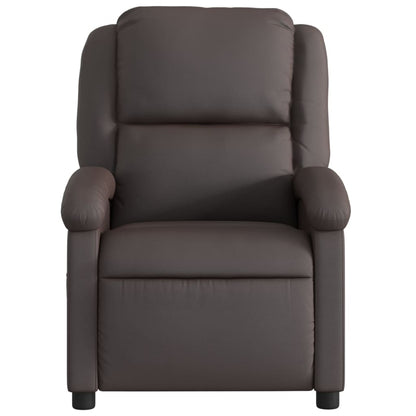 Relaxfauteuil donkerbruin echt leer