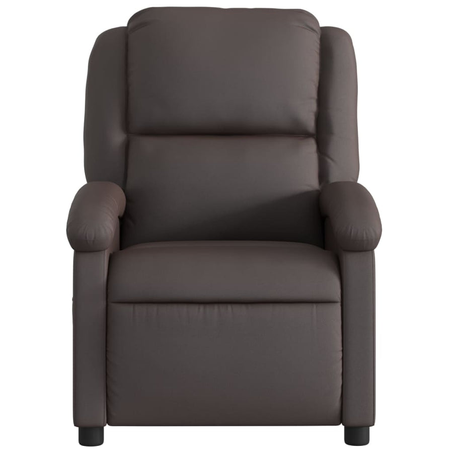 Relaxfauteuil donkerbruin echt leer