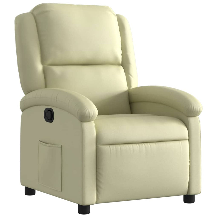 Relaxfauteuil crèmekleurig echt leer