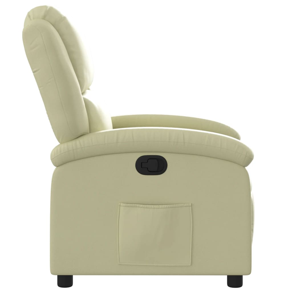 Relaxfauteuil crèmekleurig echt leer