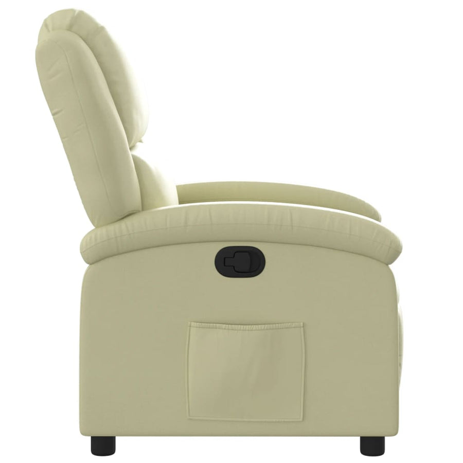 Relaxfauteuil crèmekleurig echt leer