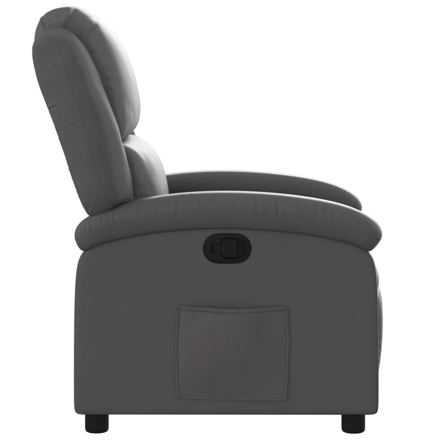 Relaxfauteuil Grijs Echt Leer