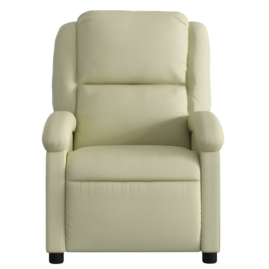 Massagestoel van echt leer, crèmekleurig