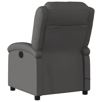 Massagestoel van echt leer, grijs