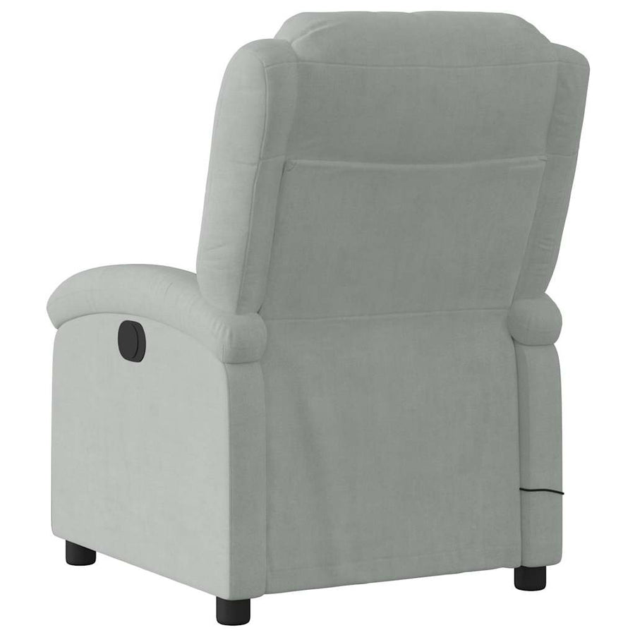 Massagestoel lichtgrijs fluweel