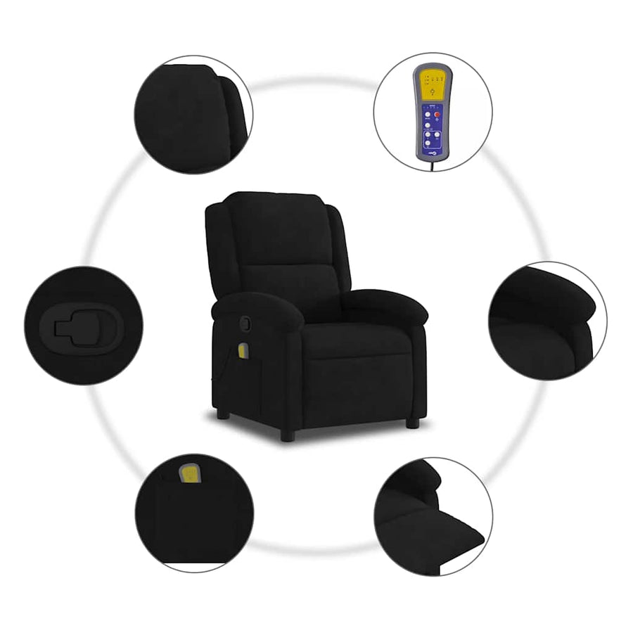 Massagestoel van zwart fluweel
